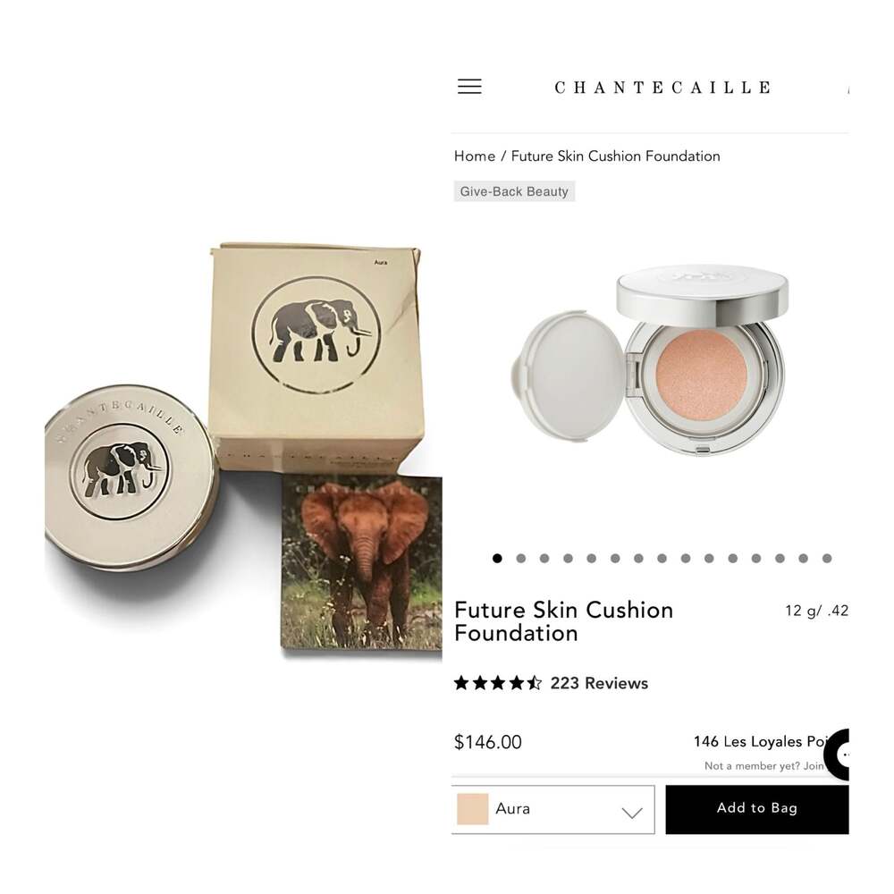 Chantecaille Future Skin Cushion Skincare Foundation: Aura, W/Refill!
